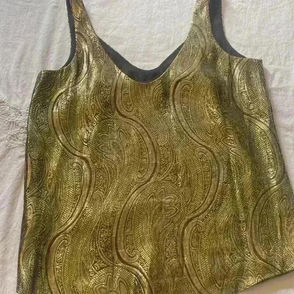 J Crew Cate paisley metallic silk blend tank - Picture 5 of 7